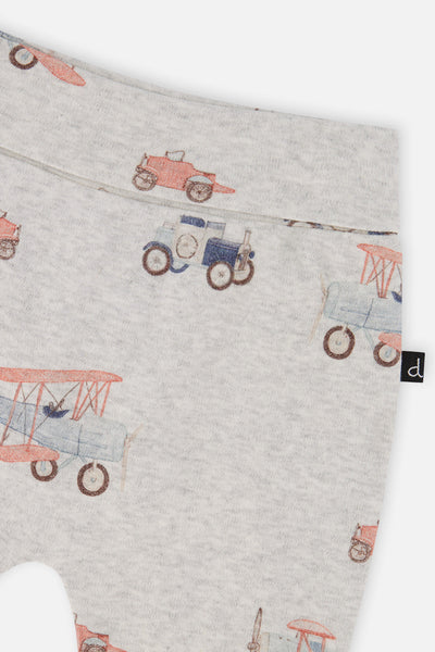 Organic Cotton Evolutive Pants Beige Printed Airplanes - J20C20_2J237