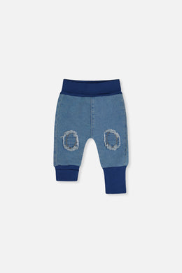 French Terry Denim Evolutive Pants Light Blue Denim - J20C21_01250