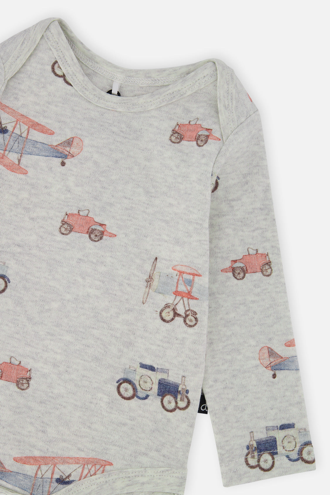 Organic Cotton Onesie Beige Printed Airplanes - J20C70_2J237