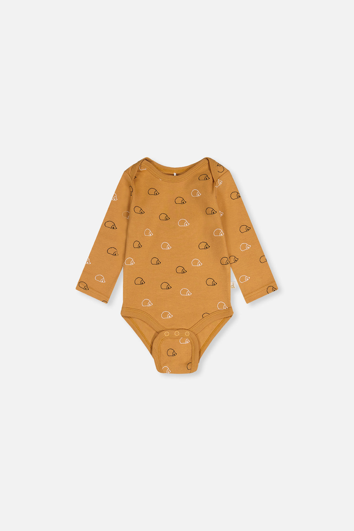 Organic Cotton Onesie Brown Printed Hedgehogs - J20C70_2J239