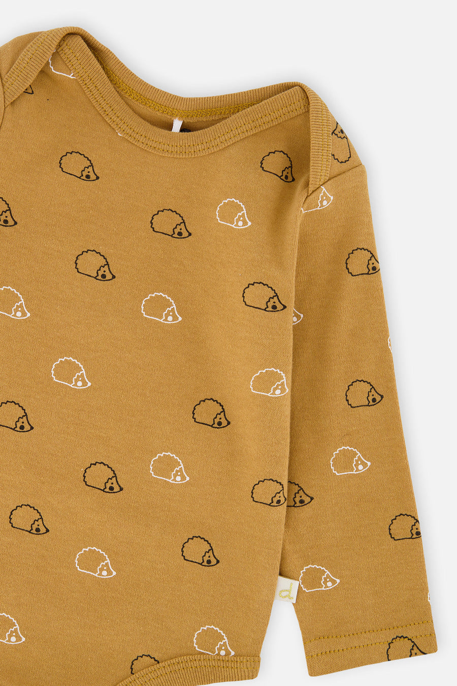 Organic Cotton Onesie Brown Printed Hedgehogs - J20C70_2J239