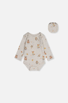 Organic Cotton Onesie Beige Animal Print - J20C70_2J240
