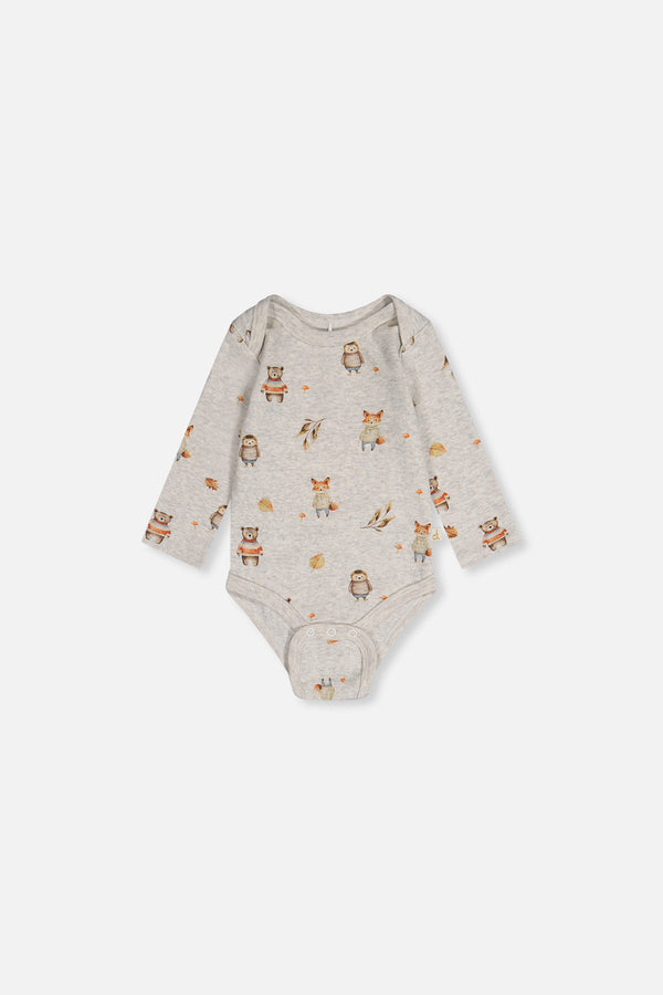 Organic Cotton Onesie Beige Animal Print - J20C70_2J240