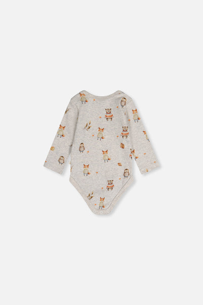 Organic Cotton Onesie Beige Animal Print - J20C70_2J240