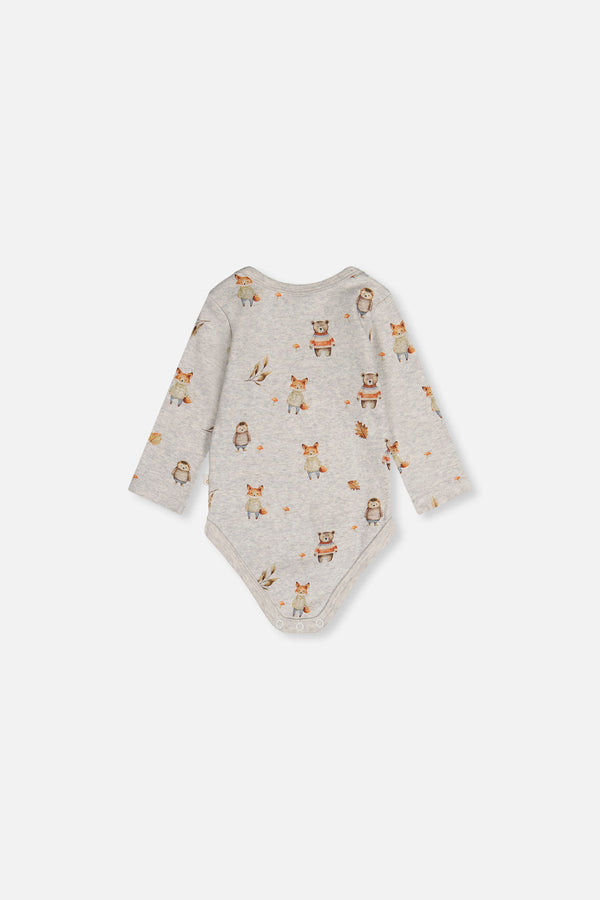 Organic Cotton Onesie Beige Animal Print - J20C70_2J240