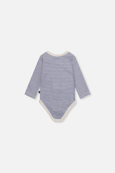 Organic Cotton Onesie Blue Printed Stripes - J20C70_2J241