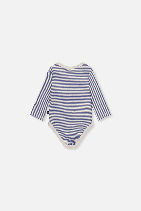 Organic Cotton Onesie Blue Printed Stripes - J20C70_2J241
