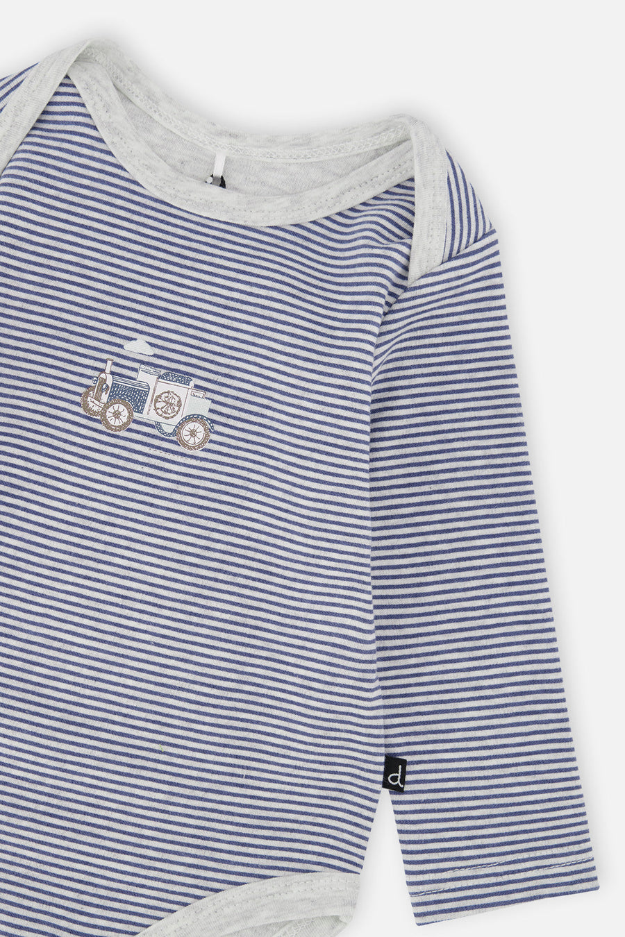 Organic Cotton Onesie Blue Printed Stripes - J20C70_2J241