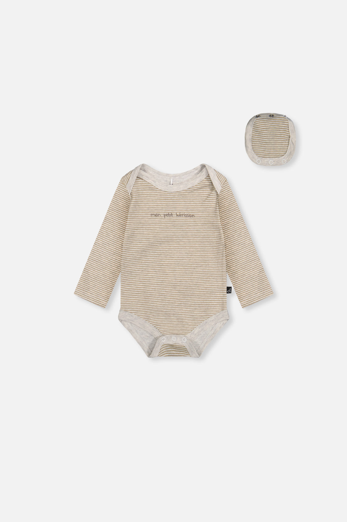 Organic Cotton Onesie Brown And White Stripes - J20C70_2J242