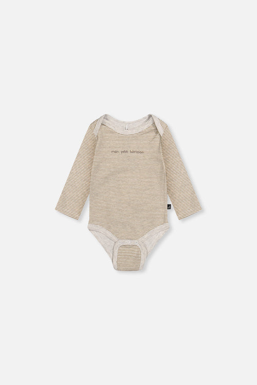 Organic Cotton Onesie Brown And White Stripes - J20C70_2J242