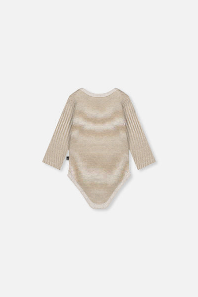 Organic Cotton Onesie Brown And White Stripes - J20C70_2J242
