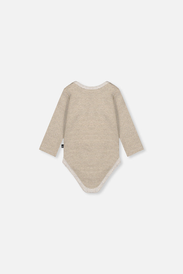 Organic Cotton Onesie Brown And White Stripes - J20C70_2J242
