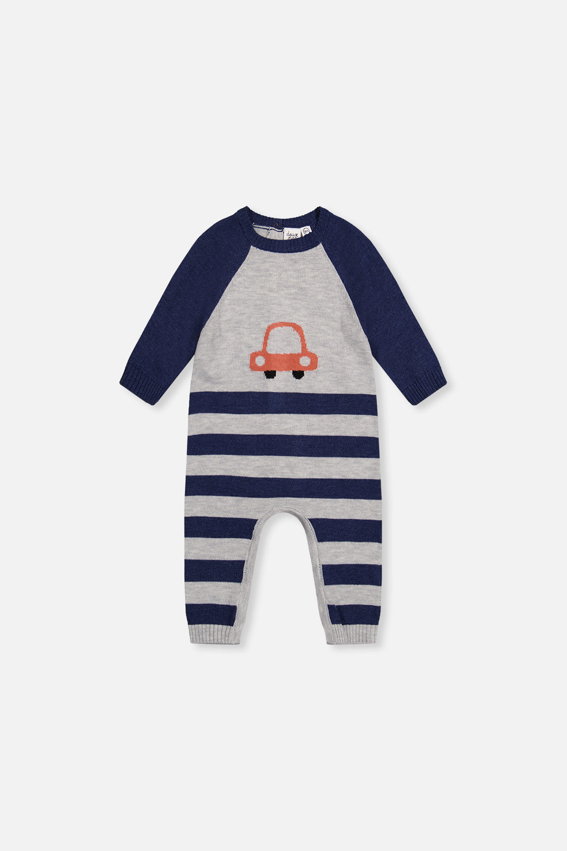 Knitted Intarsia Romper Blue And Orange - J20CT41_04570