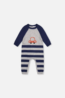 Knitted Intarsia Romper Blue And Orange - J20CT41_04570