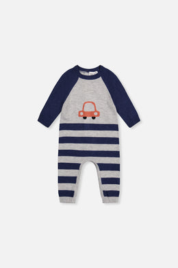 Knitted Intarsia Romper Blue And Orange - J20CT41_04570