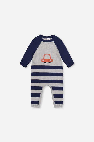 Knitted Intarsia Romper Blue And Orange - J20CT41_04570