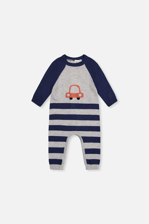 Knitted Intarsia Romper Blue And Orange - J20CT41_04570