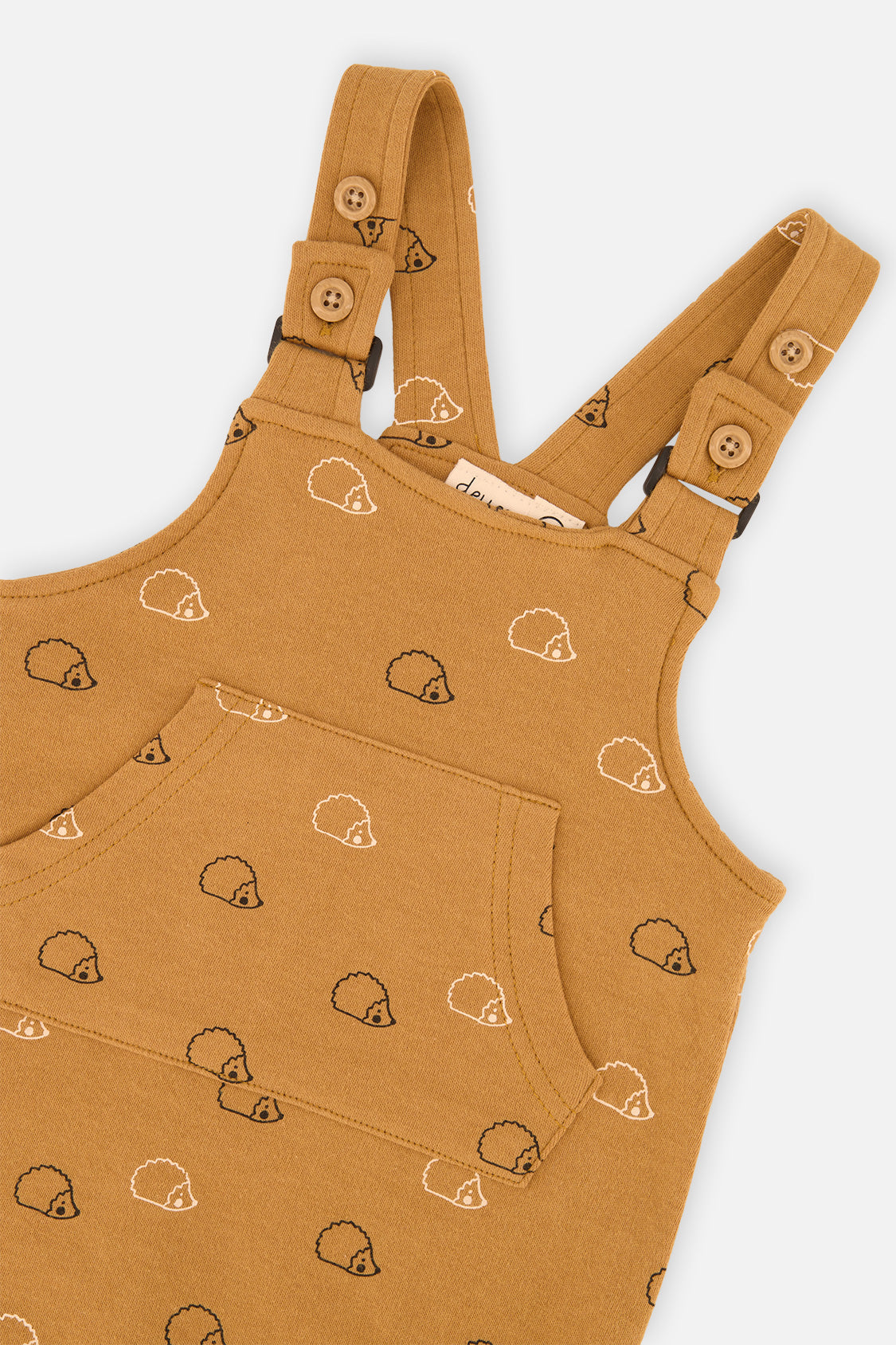 Organic Cotton Onesie With Overalls Set Black And Brown - J20D40_09990