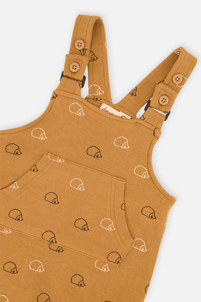 Organic Cotton Onesie With Overalls Set Black And Brown - J20D40_09990