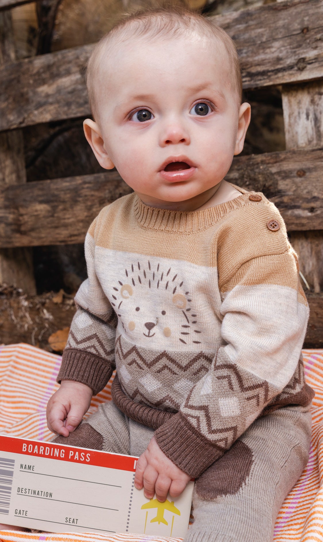 Knitted Sweater And Pants Set Brown Cinnamon