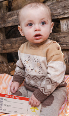 Knitted Sweater And Pants Set Brown Cinnamon