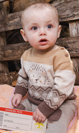 Knitted Sweater And Pants Set Brown Cinnamon