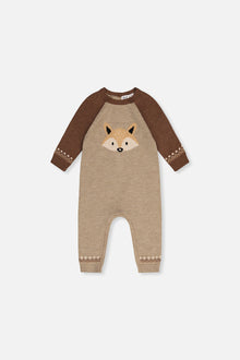 Knitted Intarsia Romper Brown Cinnamon - J20DT40_01210