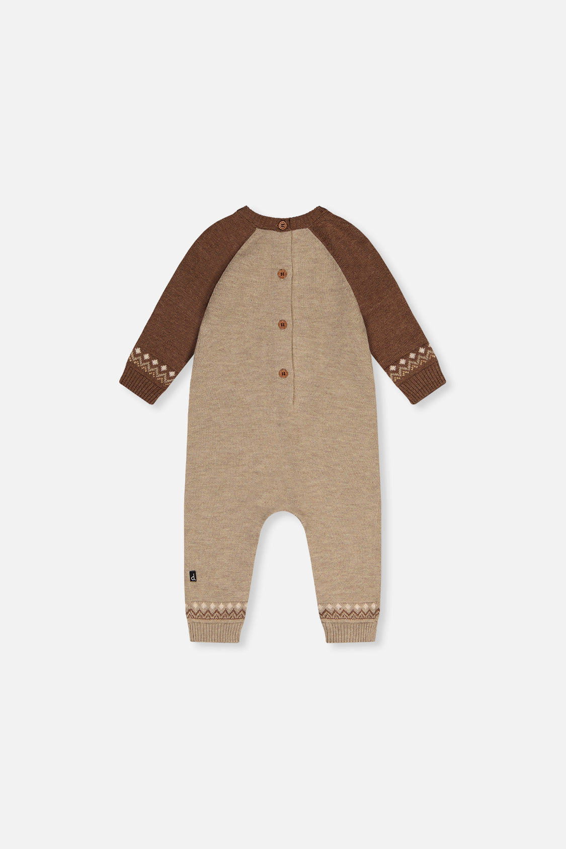 Knitted Intarsia Romper Brown Cinnamon - J20DT40_01210
