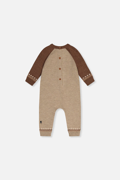 Knitted Intarsia Romper Brown Cinnamon - J20DT40_01210