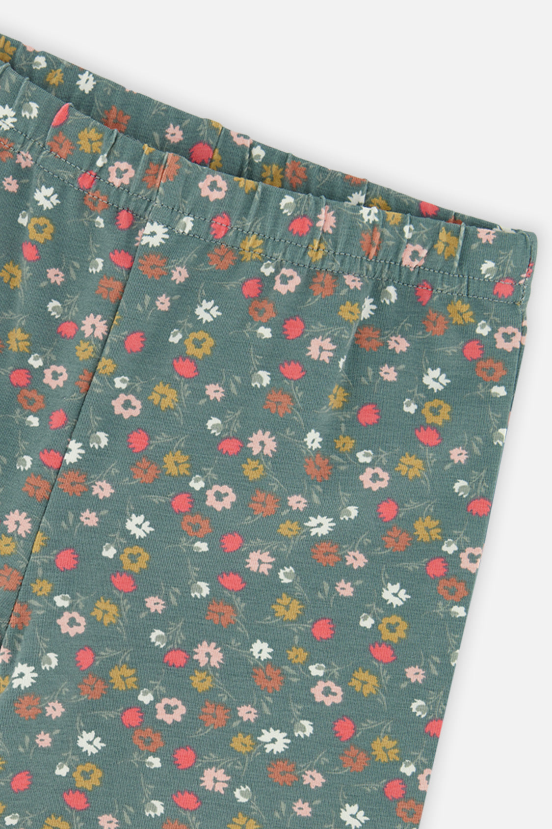 Baby-Tunika- und Leggings-Set in blassem Rosa mit grünem Blumenmuster