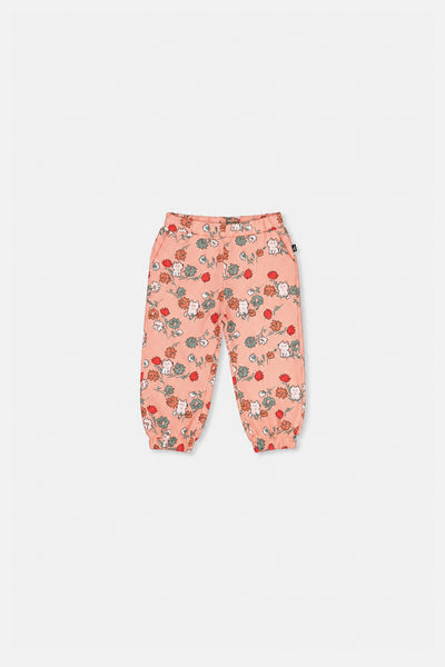 Pantalon de jogging en molleton rose imprimé chats pour bébé