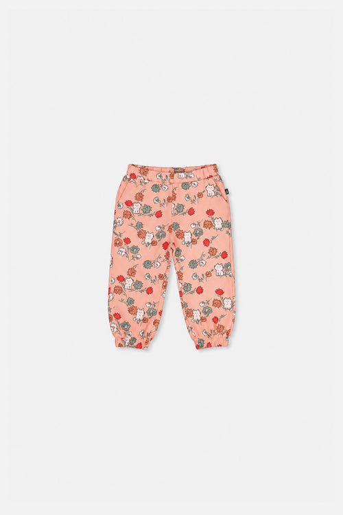 Pantalon de jogging en molleton rose imprimé chats pour bébé
