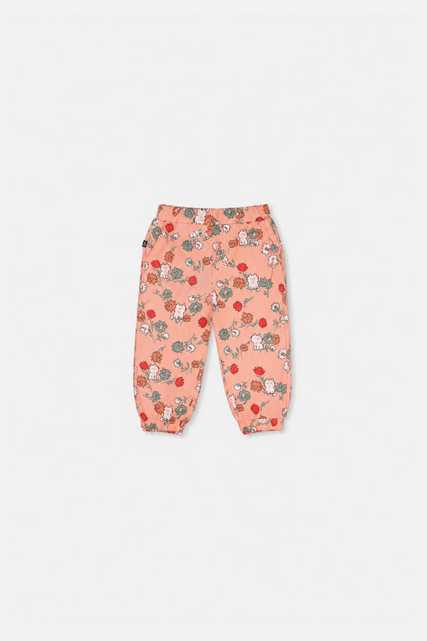 Pantalon de jogging en molleton rose imprimé chats pour bébé