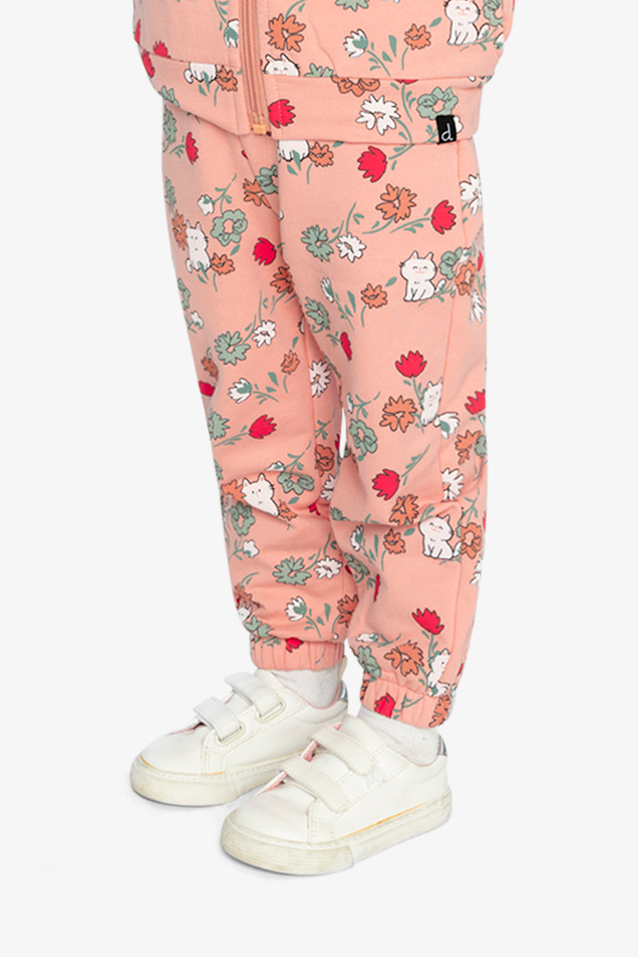 Pantalon de jogging en molleton rose imprimé chats