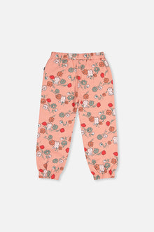 French-Terry-Jogginghose mit rosa Katzenmuster