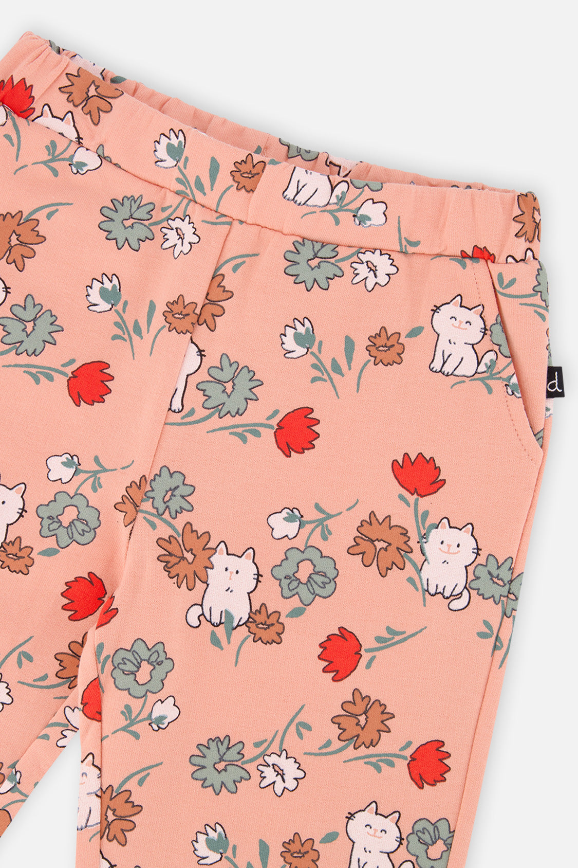 Pantalon de jogging en molleton rose imprimé chats