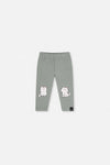 Legging vert sauge en coton biologique pour bébé