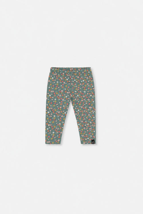 Baby Organic Cotton Leggings Green Floral Print