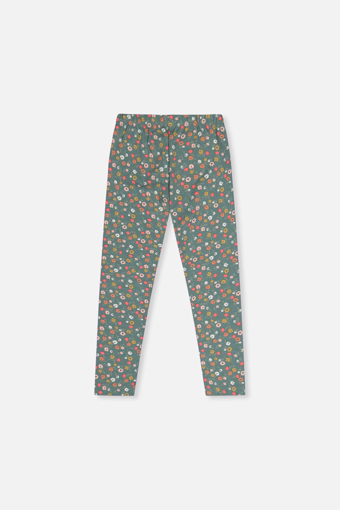 Organic Cotton Leggings Green Floral Print