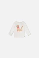 Baby Langarmshirt aus Bio-Baumwolle in Off-White