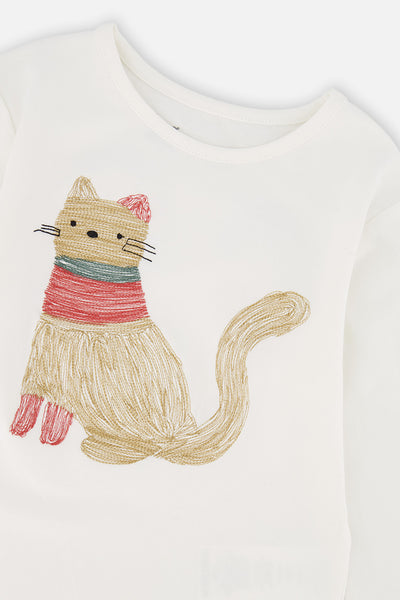 Baby Langarmshirt aus Bio-Baumwolle in Off-White