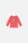 Baby Langarmshirt aus Bio-Baumwolle Korallenrosa
