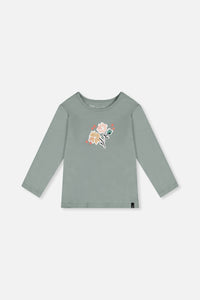 Langärmeliges T-Shirt aus Bio-Baumwolle in Salbeigrün
