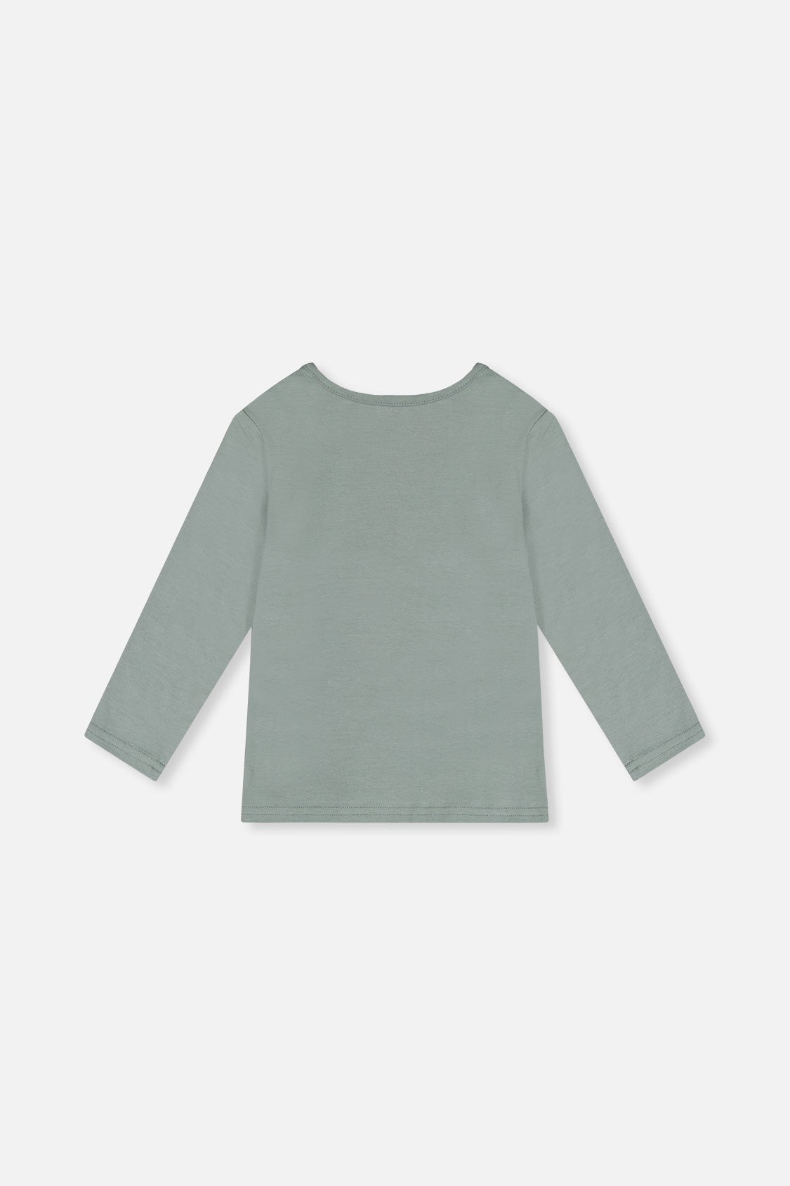 Langärmeliges T-Shirt aus Bio-Baumwolle in Salbeigrün