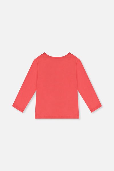 Organic Cotton Long Sleeve T-Shirt Coral Pink