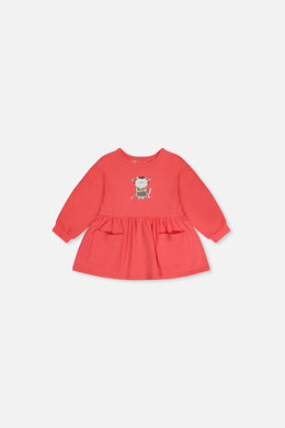 Baby Organic Cotton Tunic Coral Pink