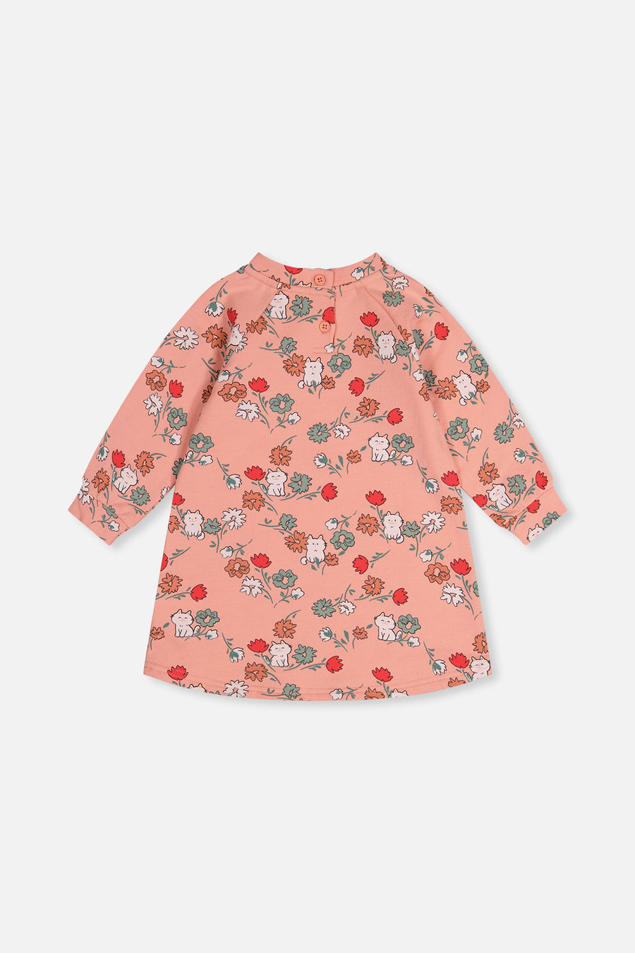 Robe en molleton rose imprimé chats