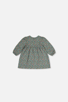 Baby Bio-Baumwollkleid mit grünem Blumenmuster