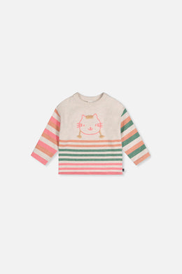 Baby-Strickpullover mit Streifen, Off-White