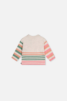 Baby-Strickpullover mit Streifen, Off-White